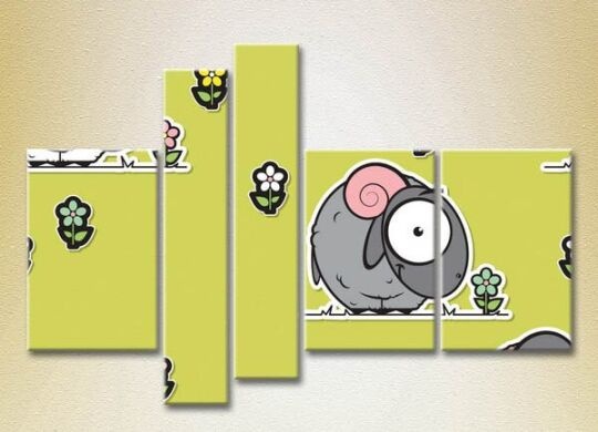 Pictură Rainbow Polyptych Sheep 03 (2231755)