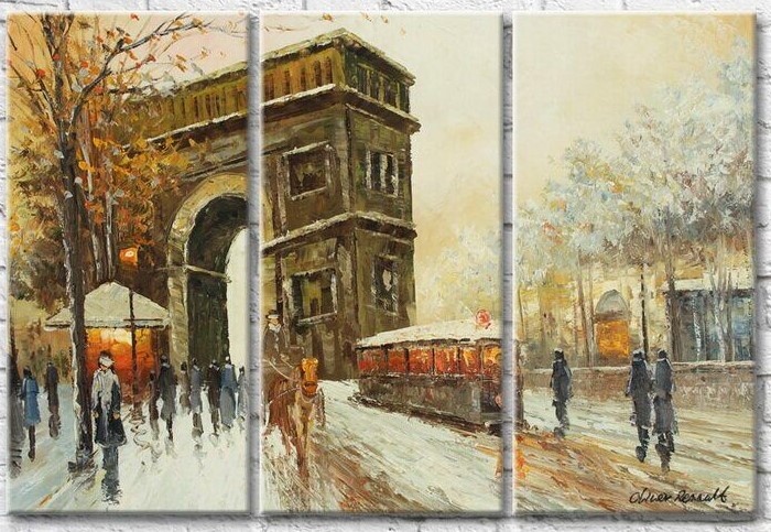 Картина Gallerix Arc de Triomphe and tram in Paris (3485179)