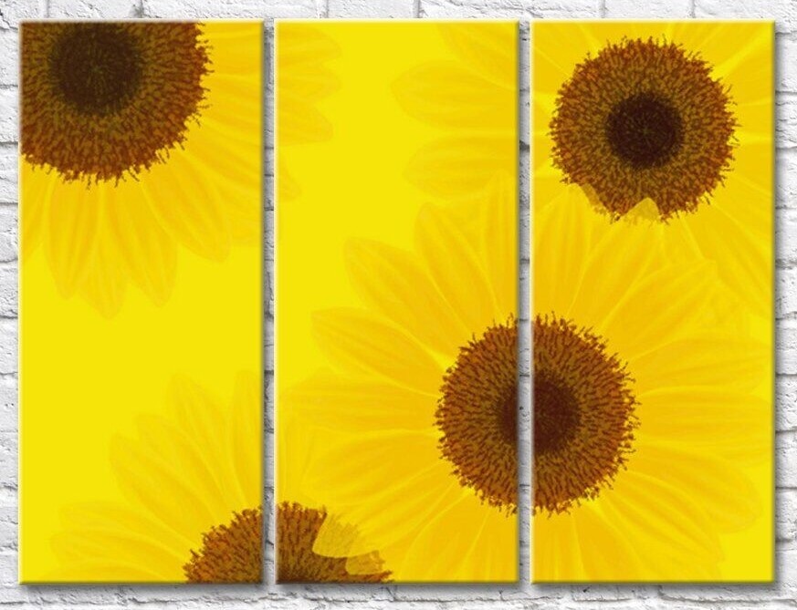 Pictură Gallerix Floral abstraction of sunflowers on a yellow background (500801)