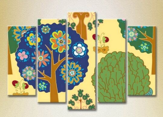 Pictură Rainbow Polyptych Trees in the forest 03 (2231767)