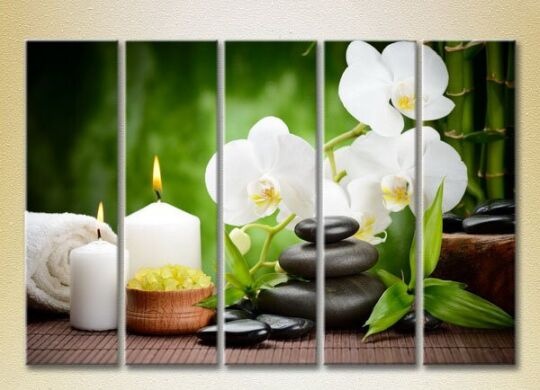 Картина Rainbow Polyptych White Orchids and Bamboo 03 (2932795)