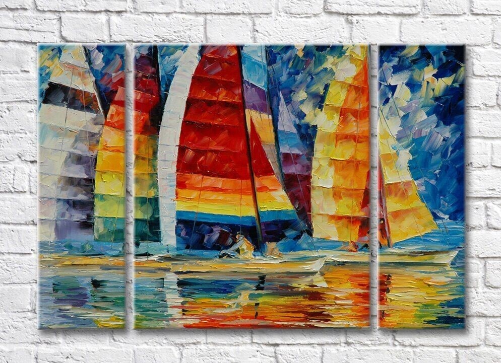 Картина Gallerix Multicolored sailboats on the water (35110205)
