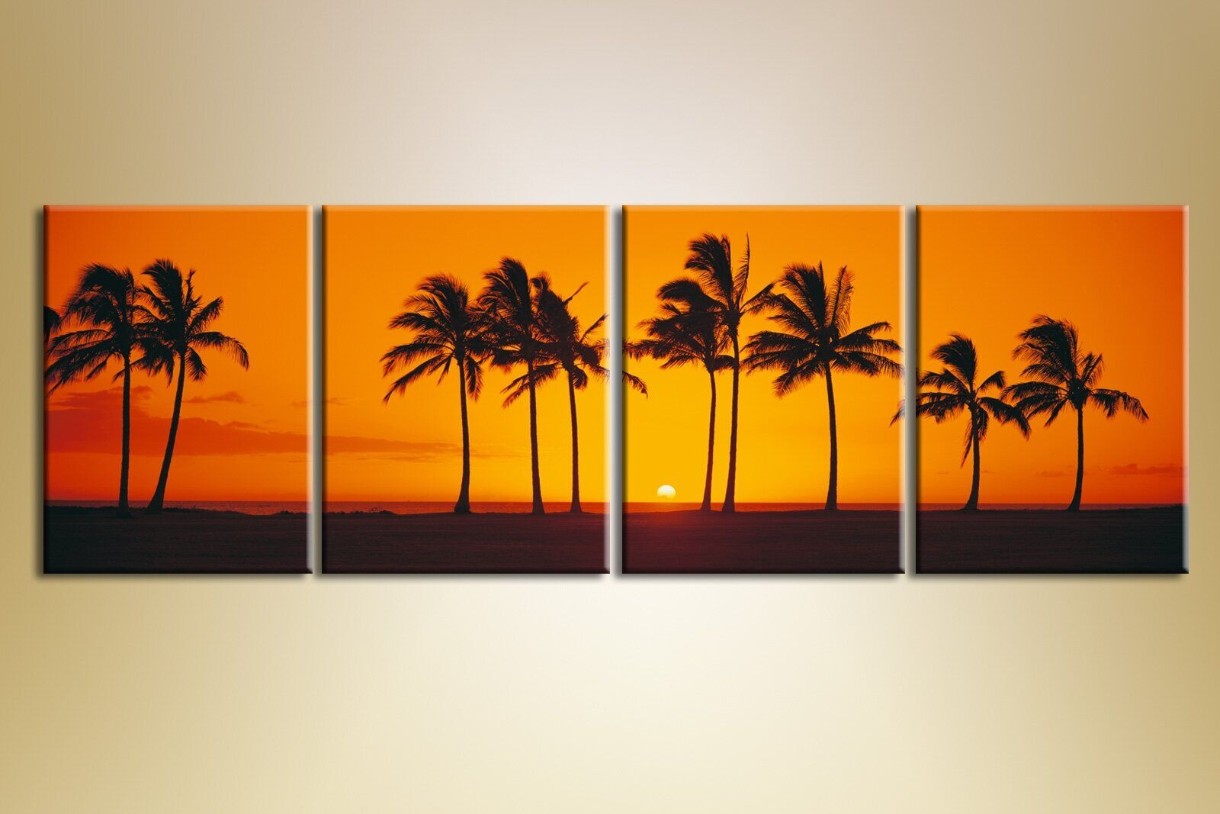 Картина Gallerix Polyptych of palm trees at sunset (1409544)