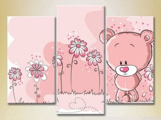 Картина Magic Color Triptych Pink Bear (2229670)