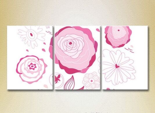 Картина Magic Color Triptych Pink Roses (2229667)