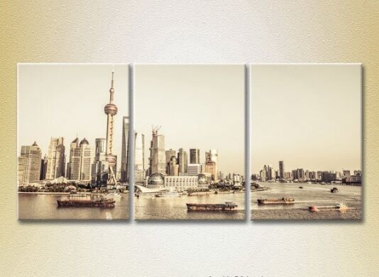 Картина Magic Color Triptych Shanghai Skyscrapers (2658527)