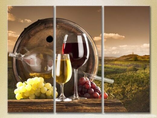 Картина Magic Color Triptych Still Life. White and Red wine (2698682)