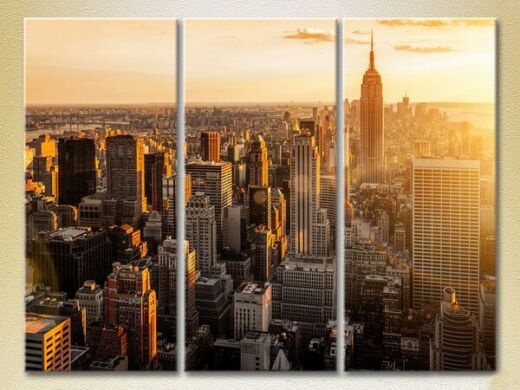 Pictură Magic Color Triptych Sunrise Over Manhattan (2658428)