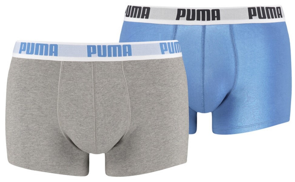 Сhiloţi pentru bărbați Puma Basic Boxer 2P Blue/Grey L