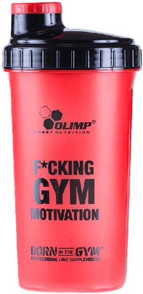Shaker pentru nutriție sportivă Olimp Shaker F*cking Gym Motivation 700ml Red