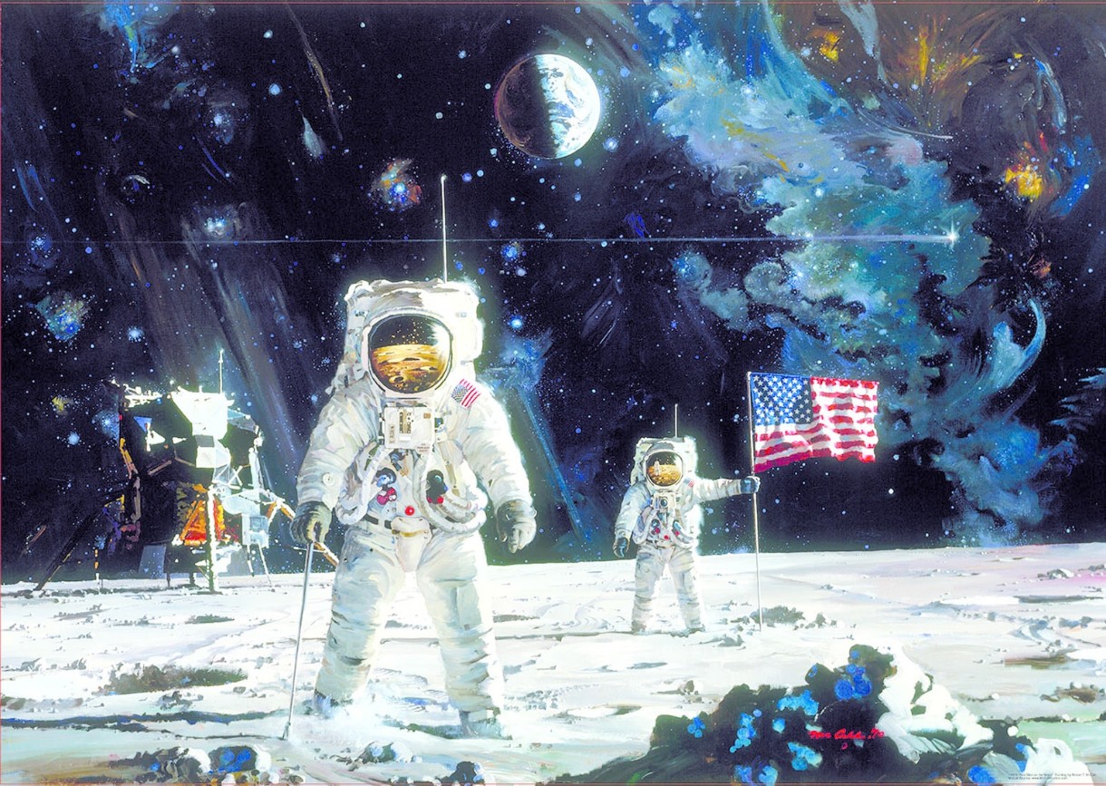 Puzzle Educa 1000 First Men on the Moon Robert McCall (18459)