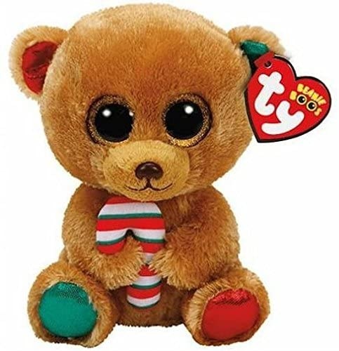 Jucărie de pluș Ty Brown Bear with Candy Cane (TY37251)