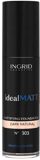 Fond de ten pentru față Ingrid Ideal Matt Mattifying Foundation Dark Natural