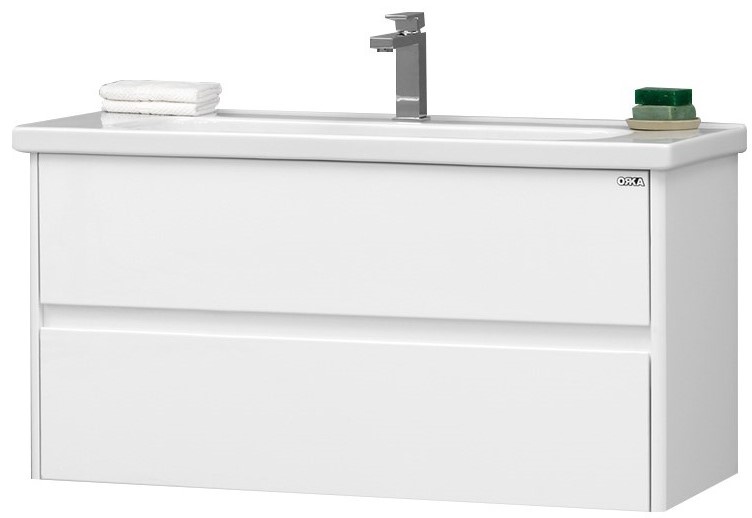 Шкаф с умывальником Orka Duden 100 White (00216)