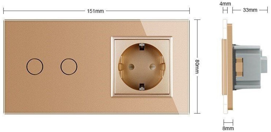 Размер розетки. Розетка электрическая Livolo двойная (VL-c2eu-13). Розетки Ливоло габариты. Розетки выключатели Livolo золото. Ливоло крышка на розетку.