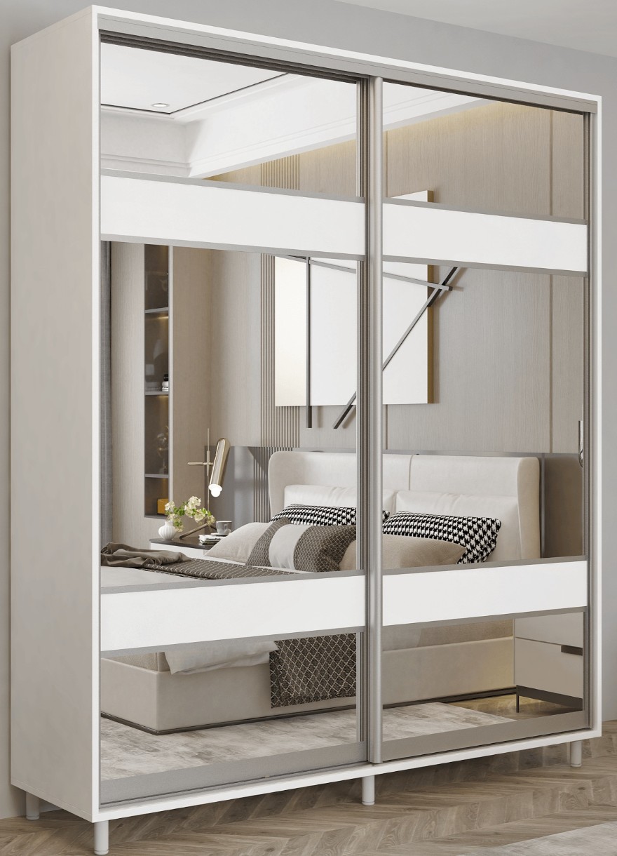 Dulap cu uşi glisante Mobildor-Lux Aron 220x220 (8681 Alb Briliant) K3