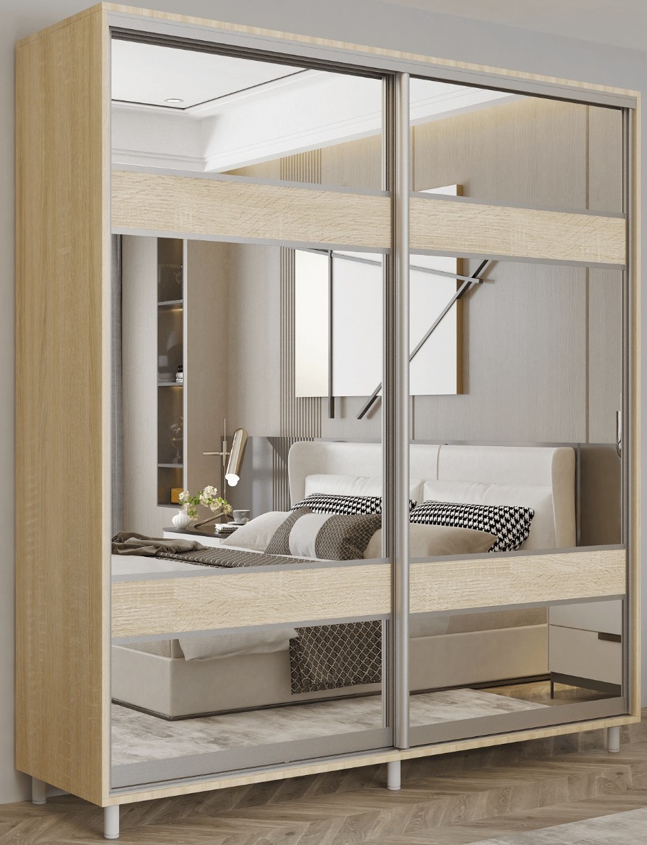 Dulap cu uşi glisante Mobildor-Lux Aron 170x220 (3025 Stejar Sonoma) K3