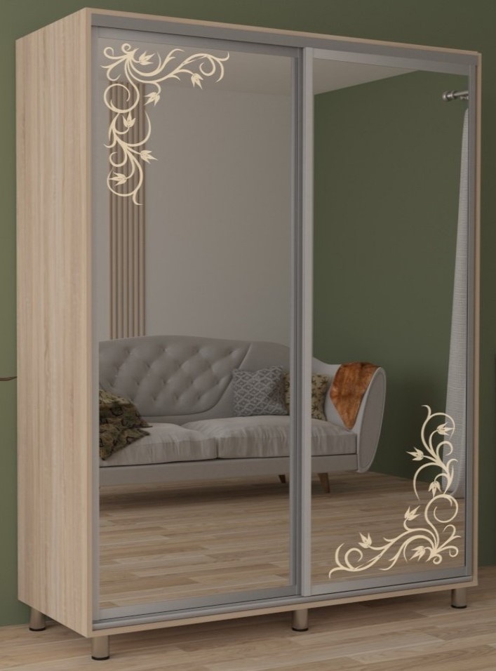 Dulap cu uşi glisante Mobildor-Lux Aron 200x220 Oak Sonoma+Picture (aron2175)
