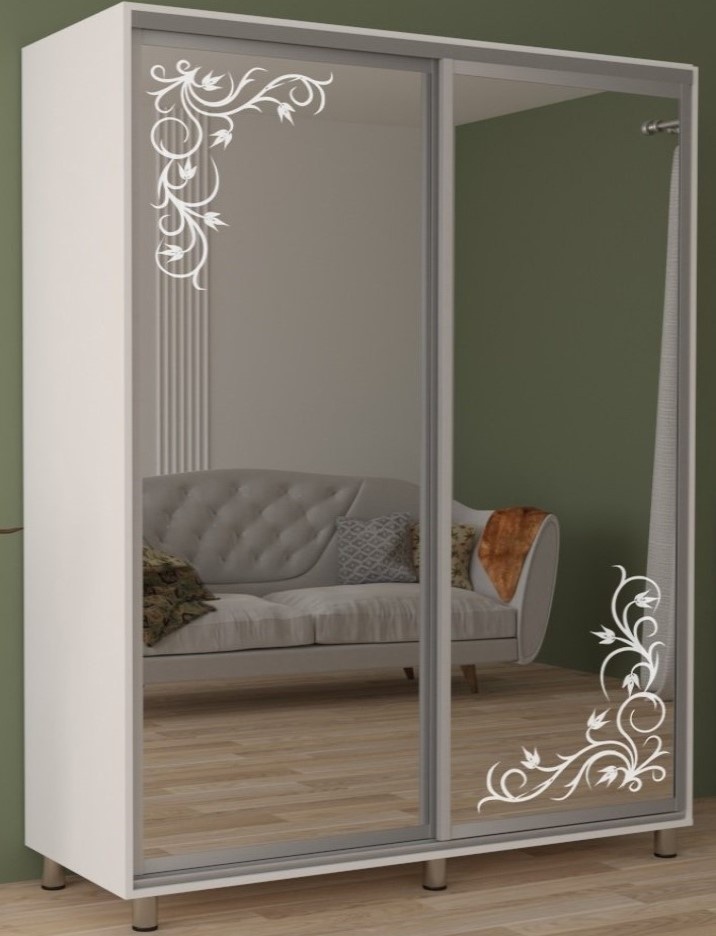 Шкаф-купе Mobildor-Lux Aron 200x220 (8681 Alb Briliant) Desen