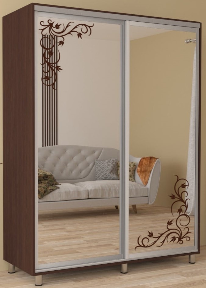 Dulap cu uşi glisante Mobildor-Lux Aron 200x220 (2226 Wenghe) Desen