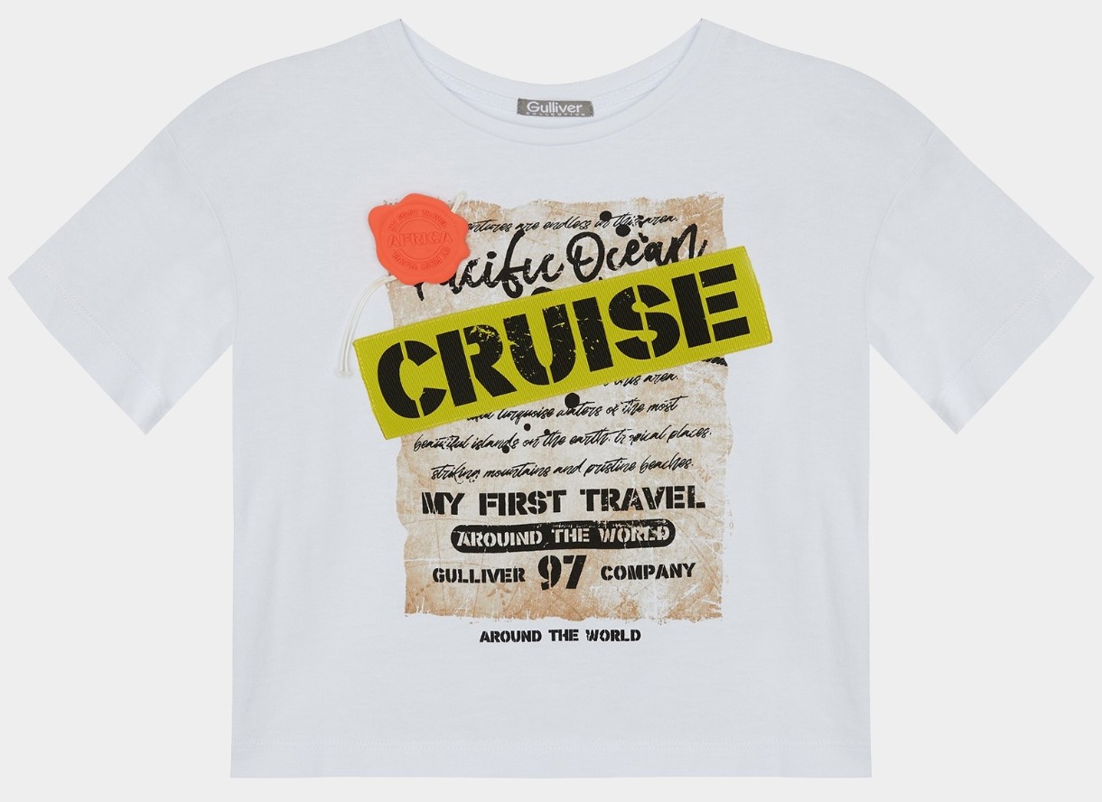 Tricou pentru copii Gulliver 12102GMC1210 White 122cm