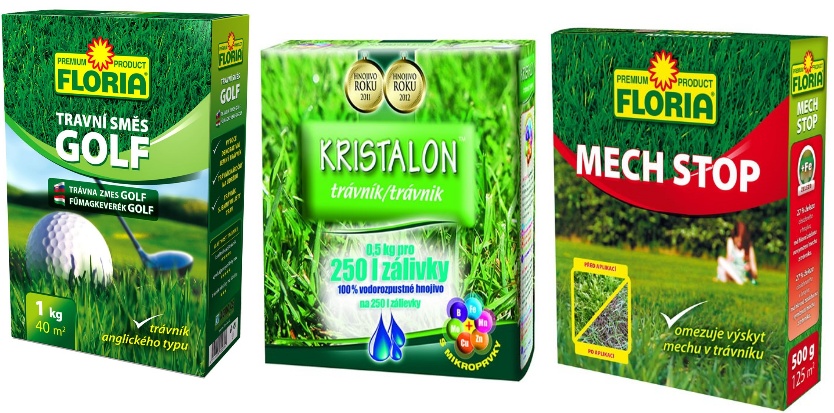 Semințe de gazon Agro CS Gazon Golf 1kg+Kristalon 0.5kg+Mech Stop 0.5kg