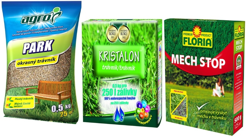 Семена для газона Agro CS Gazon Park 0.5kg+Kristalon 0.5kg+Mech Stop 0.5kg