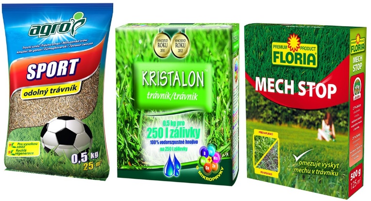 Semințe de gazon Agro CS Gazon Sport 0.5kg+Kristalon 0.5kg+Mech Stop 0.5kg