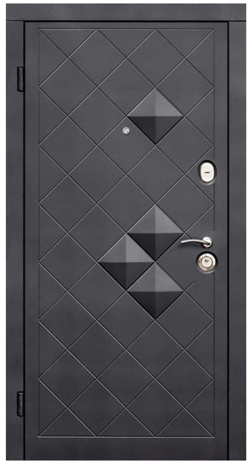 Uşă de exterior Lumea Fierului Maxima Luxor Black mat/White silk (960x2040)