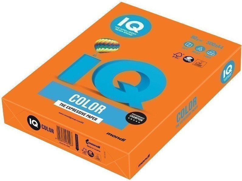 Hartie copiator Mondi A4 IQ Color Orange 500p 80g/m2 OR43