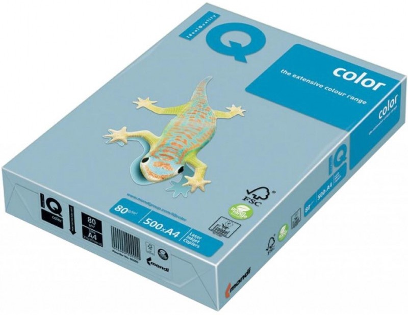 Hartie copiator Mondi A4 IQ Color Pale Ice Blue 500p 80g/m2 OBL70