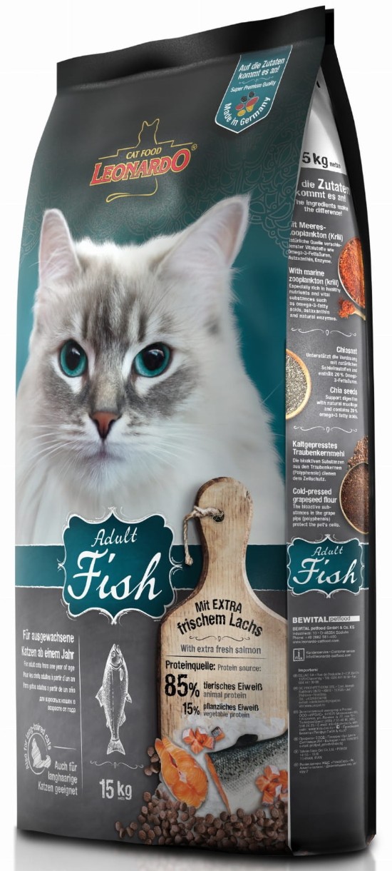 Сухой корм для кошек Leonardo Adult Fish 15kg
