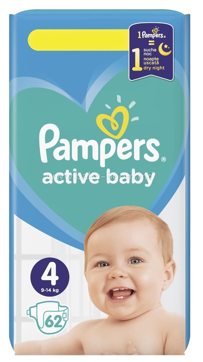 Подгузники Pampers Active Baby Jumbo Maxi 4/62pcs 
