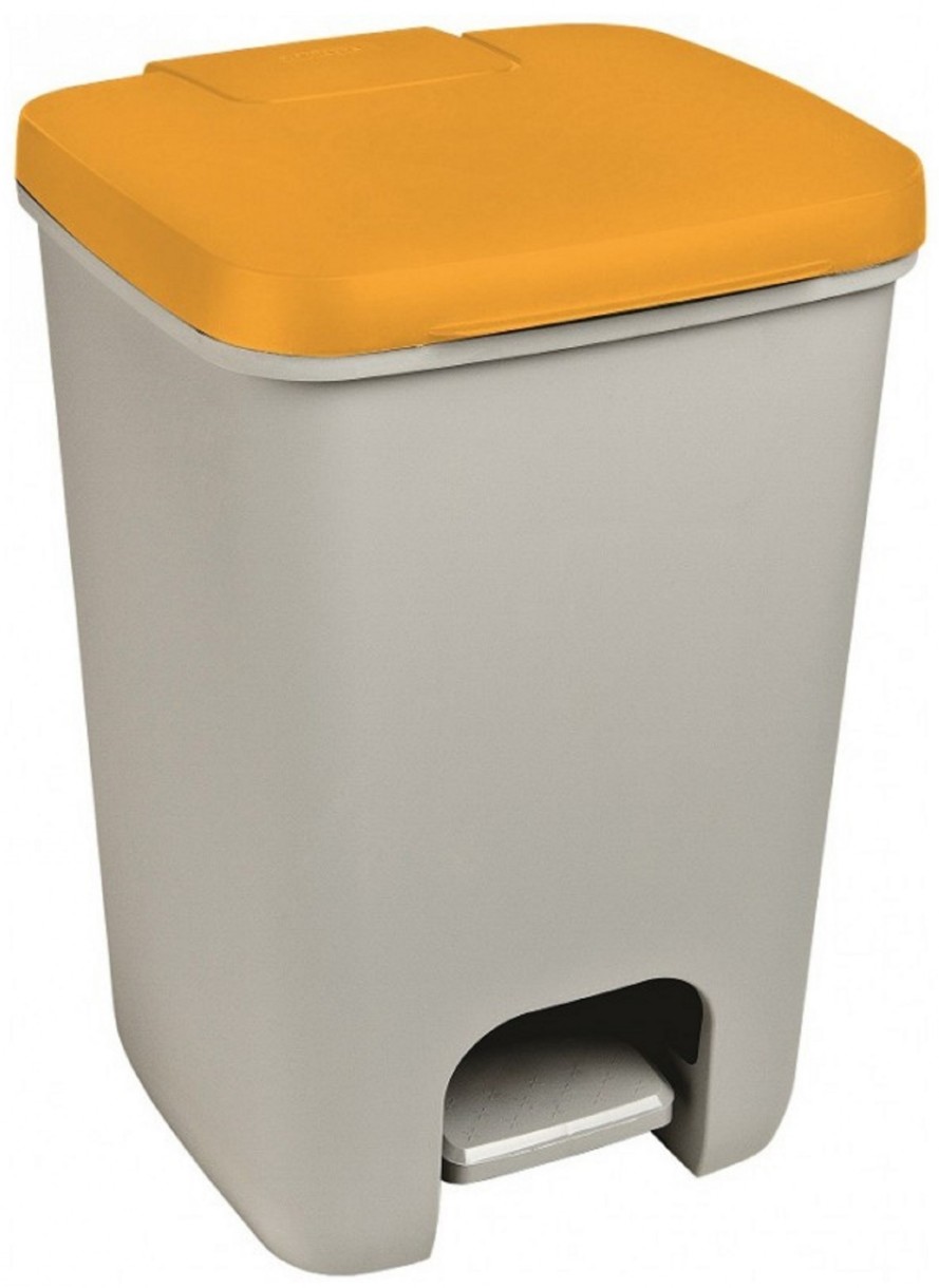 Coș de gunoi Curver Essentials 20L Gray/Yellow (248606)