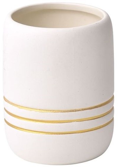 Pahar pentru periuțe de dinți Tendance Golden Stripes White (43685)