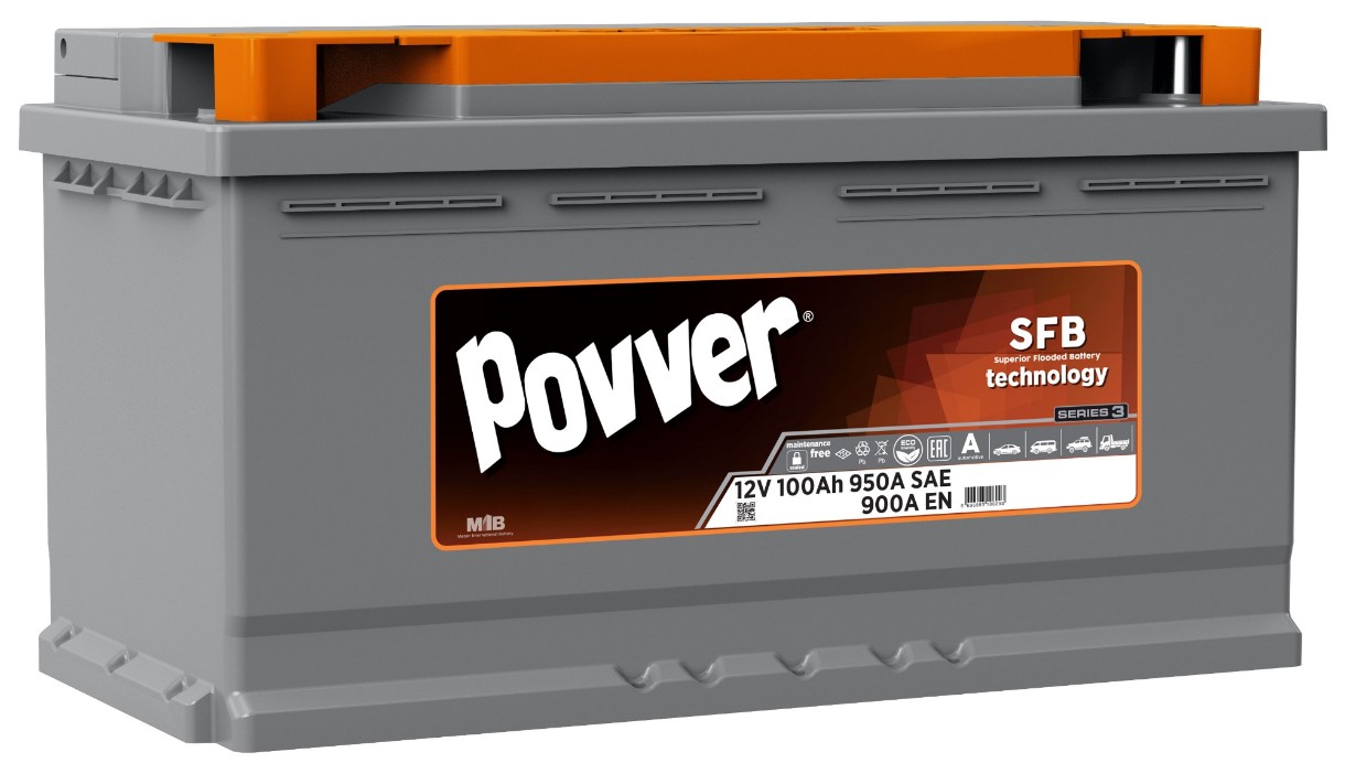 Автомобильный аккумулятор Povver 12V 100Ah 950A (L5.100.090.A)