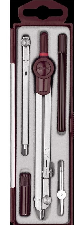 Compas pentru desen tehnic Rotring Centro Universal Burgundy 5pcs 214390 (114390)