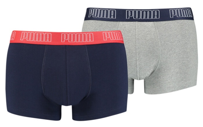 Мужские трусы Puma Basic Trunk 2P Blue/Grey Melange M (100000884006)