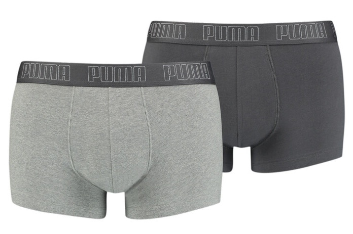 Мужские трусы Puma Basic Trunk 2P Dark Grey Melange/Black L (100000884008)
