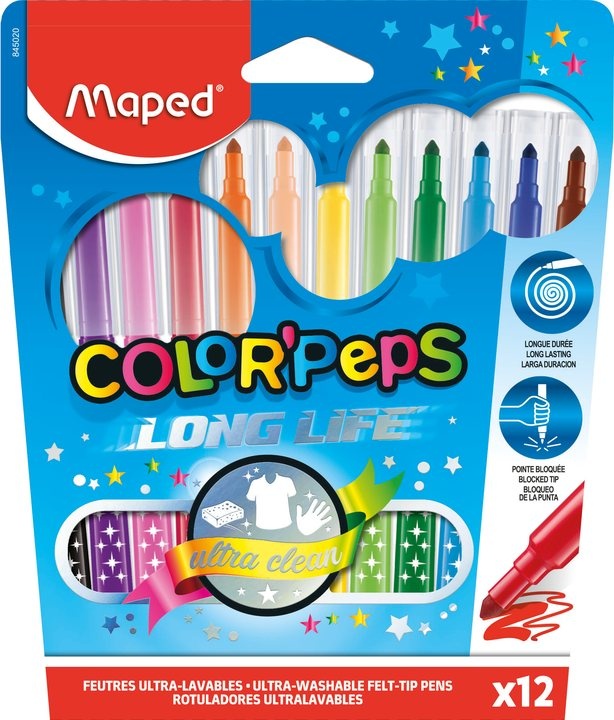 Набор фломастеров Maped Long Life 12pcs (MP45020)