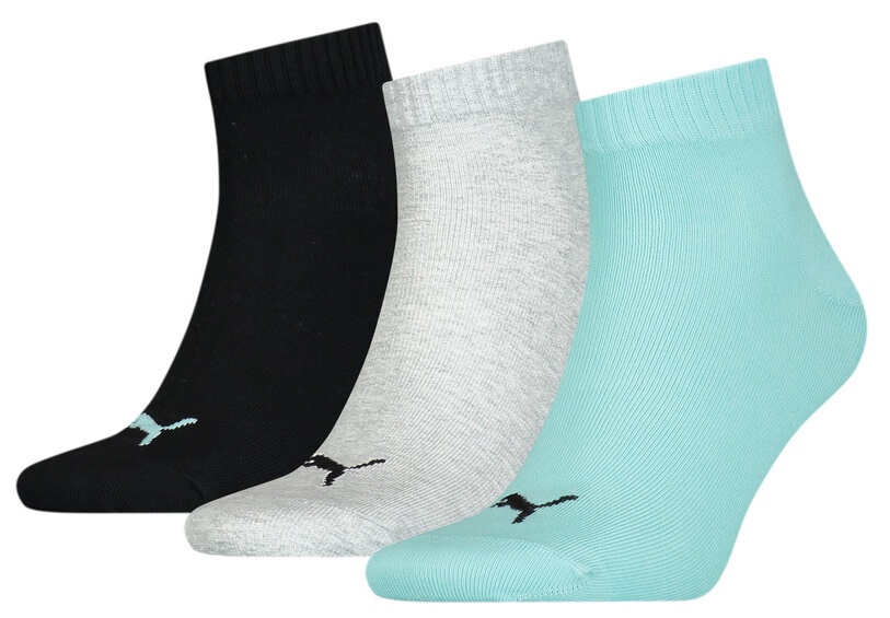 Мужские носки Puma Unisex Quarter Plain 3P Crystal Blue 35-38