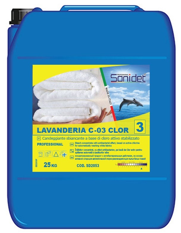 Профессиональное чистящее средство Sanidet Lavanderia C-03 Clor 25kg (SD2053)