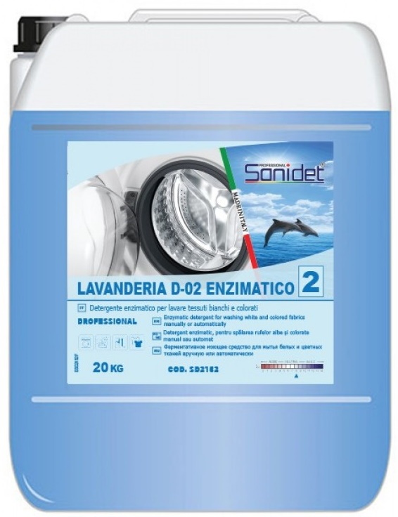Профессиональное чистящее средство Sanidet Lavanderia D-02 Enzimatico 20kg (SD2152)