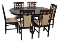 Set masă și scaune Evelin Capella V Chocolate + 6 Deppa R Chocolate/F-787 Beige