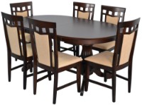 Set masă și scaune Evelin HV-33V Chocolate + 6 Deppa R Chocolate/F-787 Beige