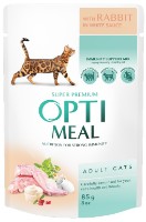 Влажный корм для кошек Optimeal Adult Cats Rabbit in White Sauce 85g