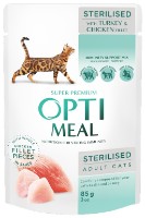 Влажный корм для кошек Optimeal Adult Cats Sterilised Turkey & Chicken 85g