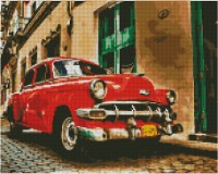 Pictura cu diamante după numere Strateg Red Retro Car (FA40800)