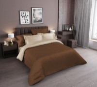 Постельное бельё Cottony Satin de Lux Uniton Brown/Ivory 2E (15080/17133)