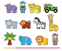 Развивающий набор Viga Lacing Blocks - Zoo (59549)